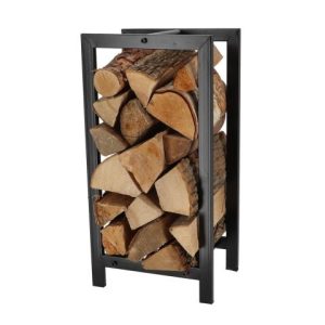 Porte-bûches rangement bois  noir 15 kg