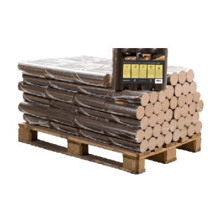 Briquettes rondes en hêtre, demi-palette, 48 paquets de 10 kg (480 kg)