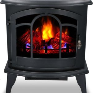 Poêle électrique à flammes LED - 2000 W - Pose libre - Noir