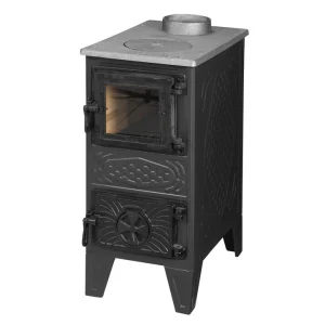 Poêle à bois noir 5,5 kW chauffe jusqu'à 50 m²