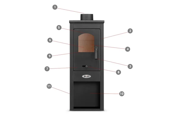 Poêle à bois indépendant 8,0 kW anthracite – Image 4